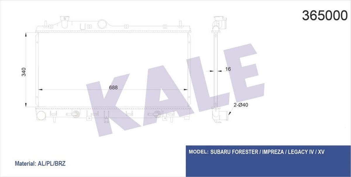 Su Radyatörü Subaru Forester-Impreza Al-Pl-Brz 340X688x26