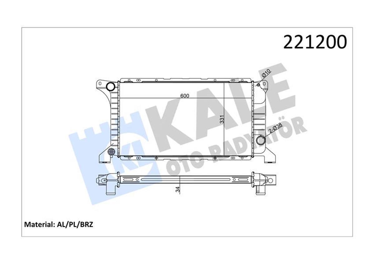 Su Radyatörü Transit T12-T15 Kısa Tip 1 Sıra Alb Sistem