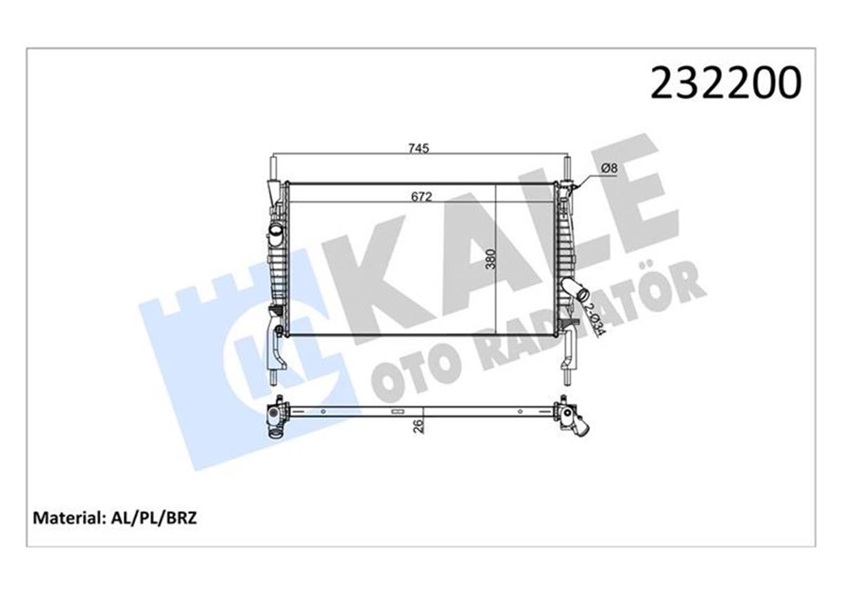 Su Radyatörü Transit V347 1 Sıra Alb Sistem