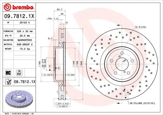 Subaru Ön Fren Diski Xtra BREMBO