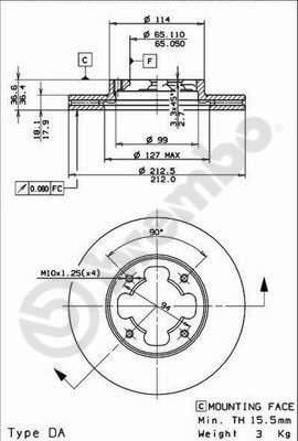 Subaru Ön Fren Diski Standard BREMBO