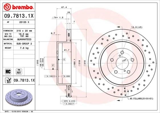 Subaru Arka Fren Diski Xtra BREMBO