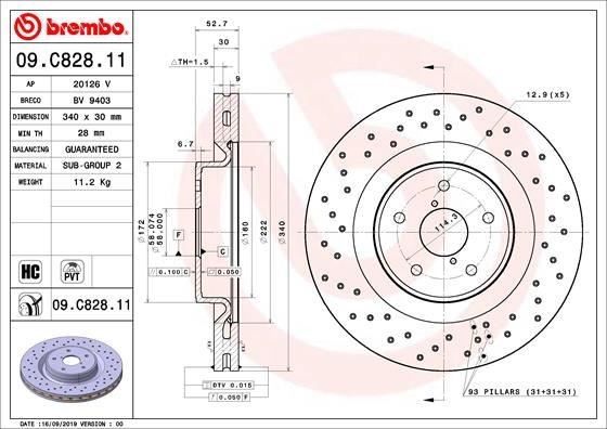 Subaru Ön Fren Diski UV Coated BREMBO