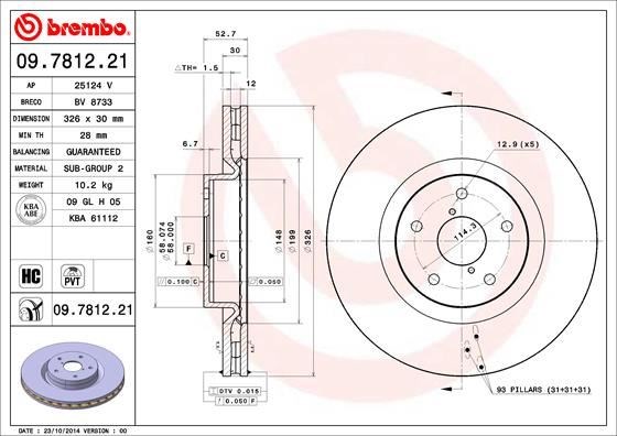 Subaru Ön Fren Diski UV Kaplamalı BREMBO
