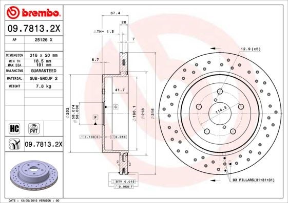 Subaru Arka Fren Diski Xtra BREMBO