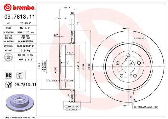 Subaru Arka Fren Diski UV Kaplamalı BREMBO