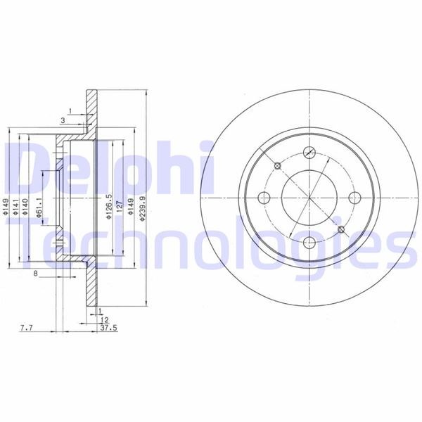 Nissan Sunny Ön Fren Diski Deliksiz DELPHI