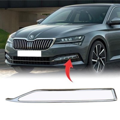 Skoda Superb Sis Kapağı Üst Çıtası Krom Sol GKL