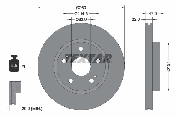 Suzuki SX4 EY GY Ön Fren Diski TEXTAR