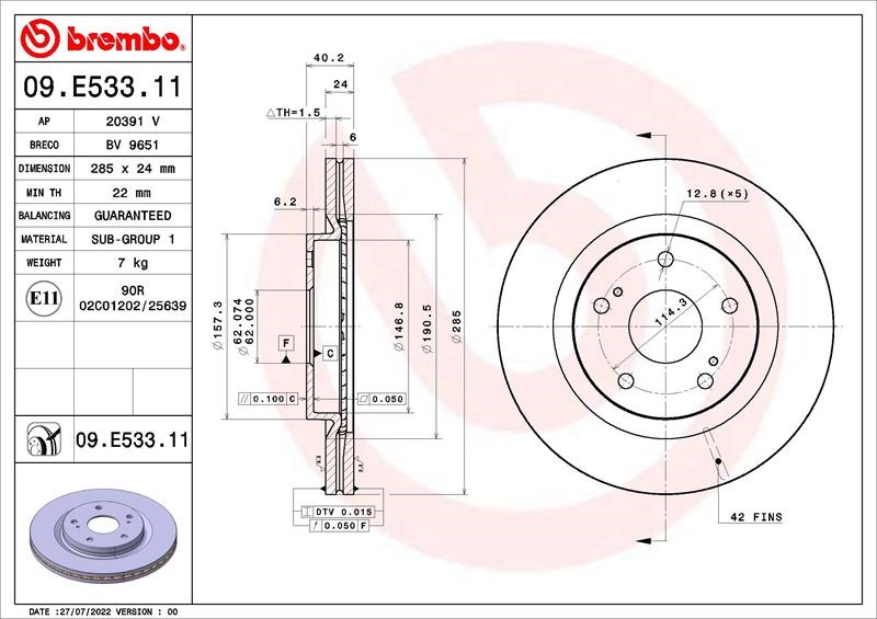 Suzuki Swift V Fren Diski BREMBO