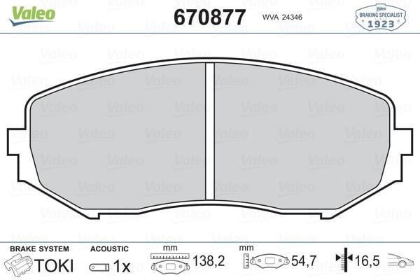 Suzuki Grand Vitara Ön Fren Balatası VALEO