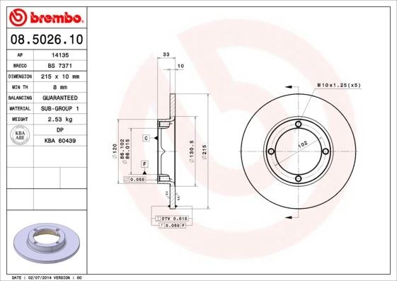 Suzuki Ön Fren Diski Standard BREMBO