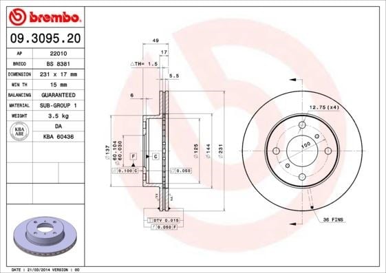 Suzuki Ön Fren Diski Standart BREMBO