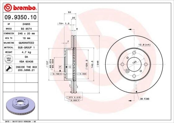 Suzuki Ön Fren Diski Standard BREMBO
