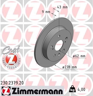 Suzuki SX4 Arka Fren Diski ZIMMERMANN