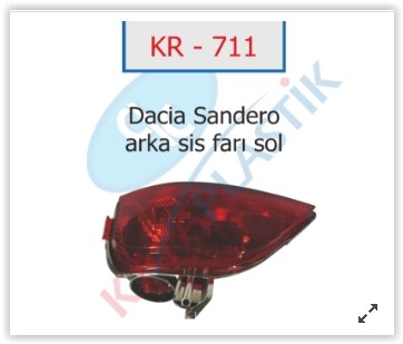 Renault Symbol Megane 4 Sandero Joy Model Arka Sis Far Lambası Sol KAYA