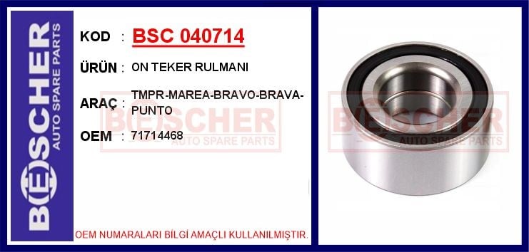 Fiat Tempra Marea Bravo Brava Punto Ön Teker Rulmanı BESCHER