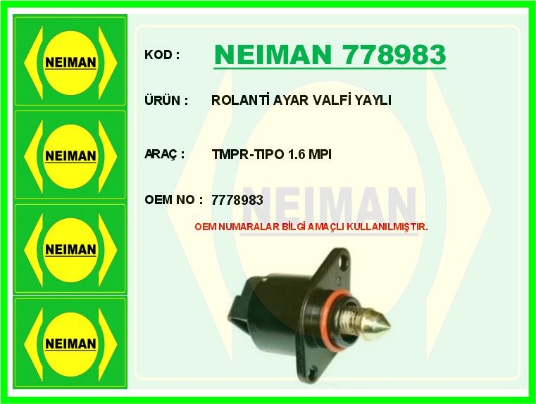 Fiat Tempra Rolanti Ayar Valfi Yaylı BESCHER