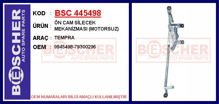 Fiat Tempra Ön Cam Silecek Mekanizması Motorsuz BESCHER