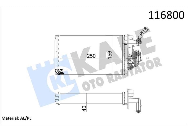 Fiat Tempra 1.6-2.0 Musluksuz Kalorifer Radyatörü KALE-RADYATOR