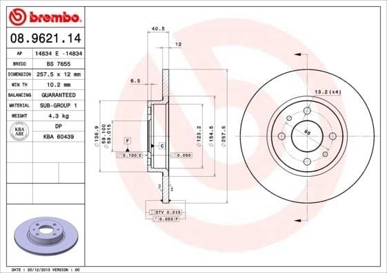 Tempra Tipo Marea Brava Bravo Alfa Romeo 145 146 Lancia Delta Ypsilon Ön... BREMBO