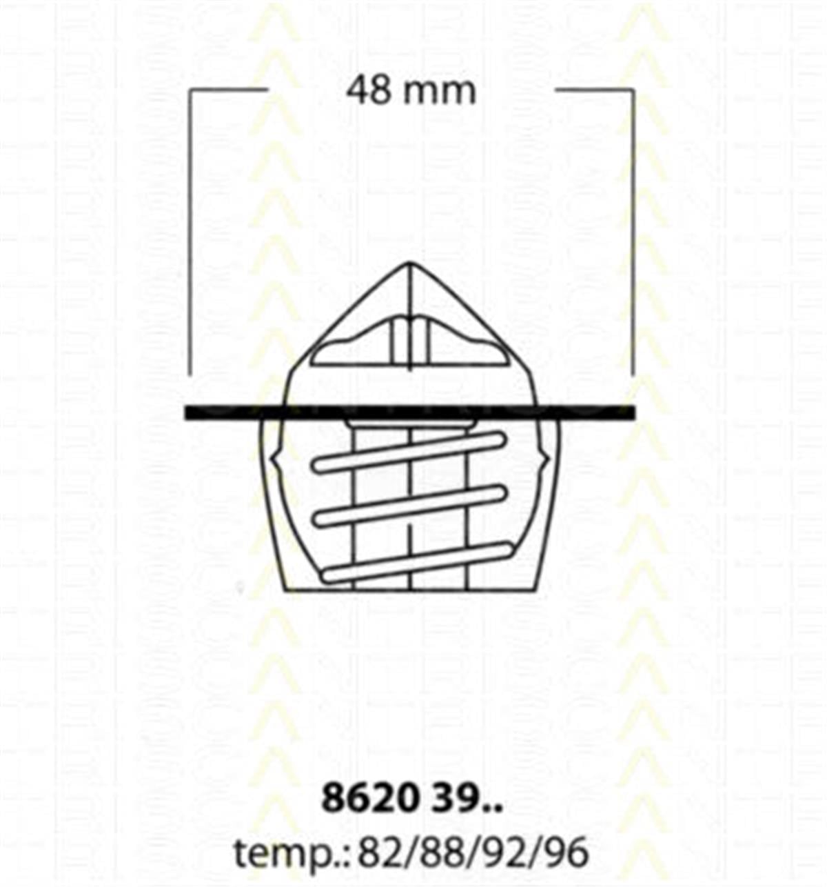 Termostat 82 C Corsa A 1.2-1.4-Astra F 1.4-1.6-Vectra A-B 1.6 V2154
