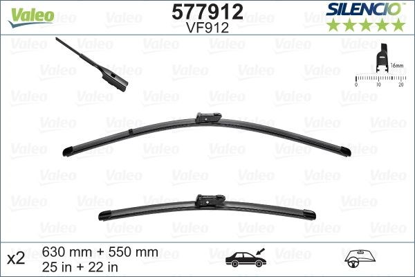 VW Tiguan II Ön Silecek Süpürge Takımı 630 550 mm VALEO