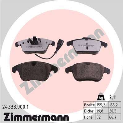 Volkswagen Tiguan Ön Balata ZIMMERMANN