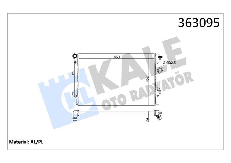 Volkswagen Tiguan Sharan Su Radyatörü KALE-RADYATOR