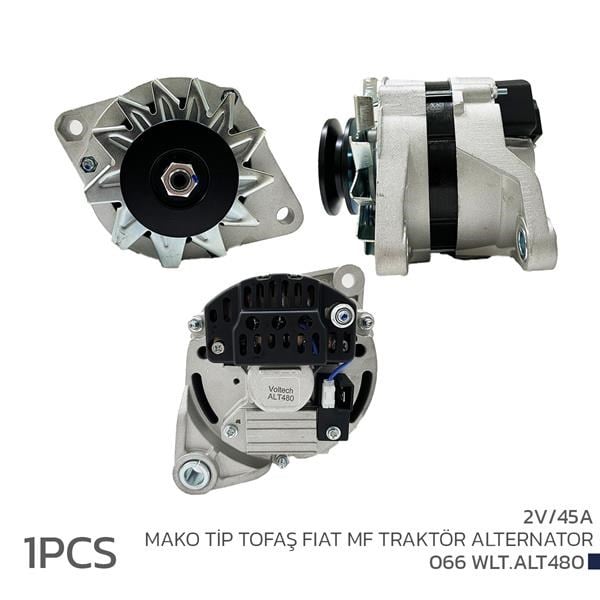 Tofaş Fiat MF Traktör Alternatör Şarj Dinamosu 12V 45A Mako Tip VOLTECH