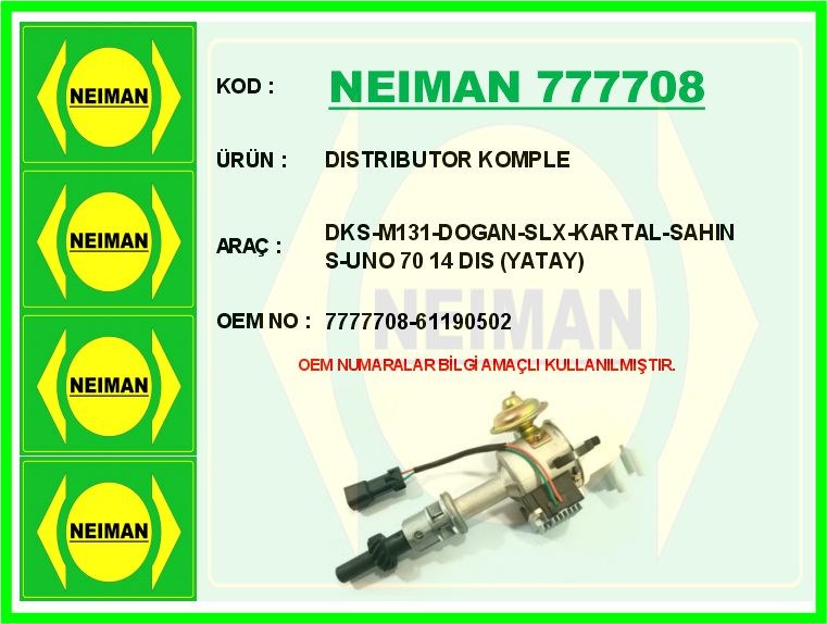 DKS-M131-Doğan-SLX-Kartal-Şahin S-Uno 70 Komple Distribütör BESCHER