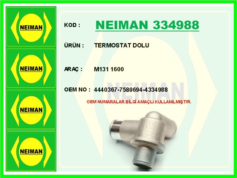 Tofaş M131 Termostat Dolu 1600 BESCHER
