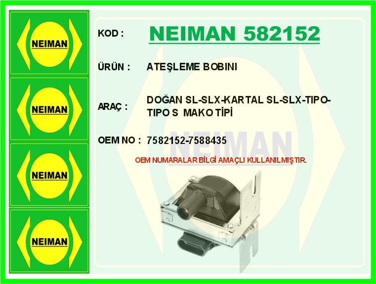 Tofaş Doğan SL-SLX Kartal SL-SLX Tipo Mako Tipi Ateşleme Bobini BESCHER