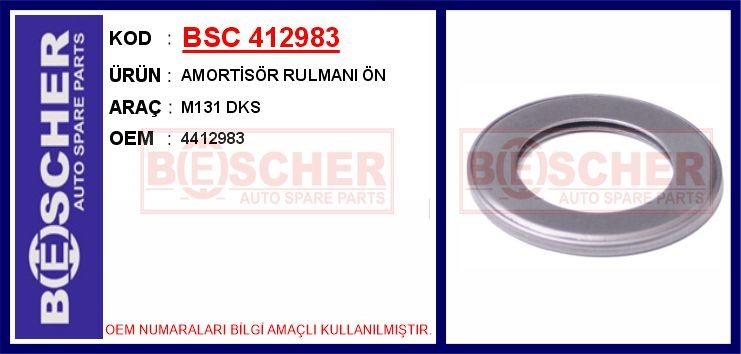 M131 DKS Ön Amortisör Rulmanı BESCHER