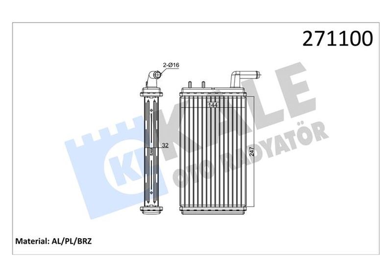 Tofaş M131 1600 Alüminyum Kalorifer Radyatörü KALE-RADYATOR