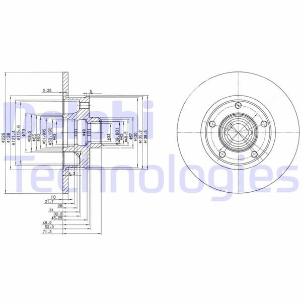 Seat Toledo Arka Fren Diski Deliksiz DELPHI
