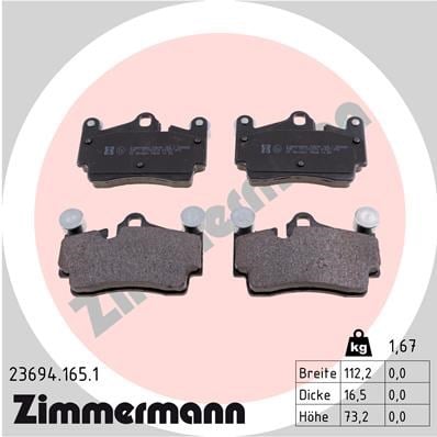 Volkswagen Touareg Arka Balata 112x73 ZIMMERMANN
