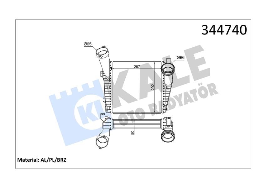 Volkswagen Touareg Turbo Radyatörü Intercooler KALE-RADYATOR