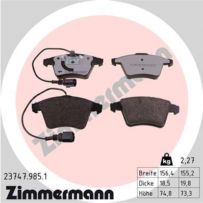 Volkswagen Touareg Ön Balata ZIMMERMANN