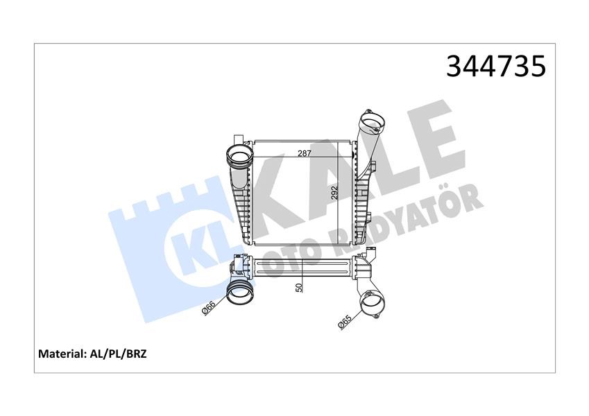 Volkswagen Touareg Turbo Radyatörü Intercooler KALE-RADYATOR
