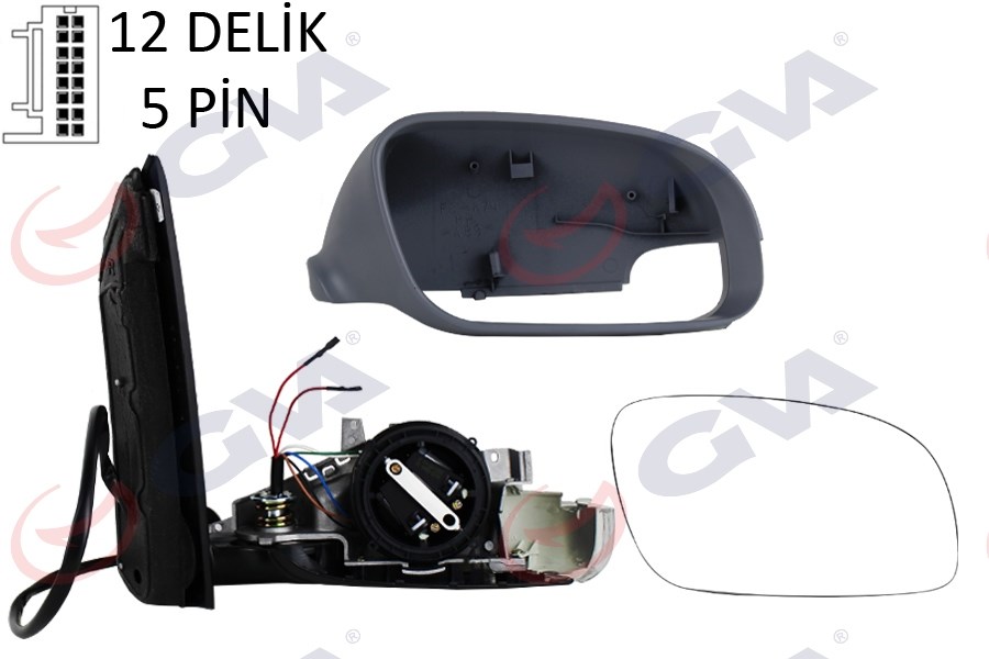 Volkswagen Touran Dış Dikiz Aynası Sağ Elektrikli Isıtmalı Sinyalli Astarlı... GVA