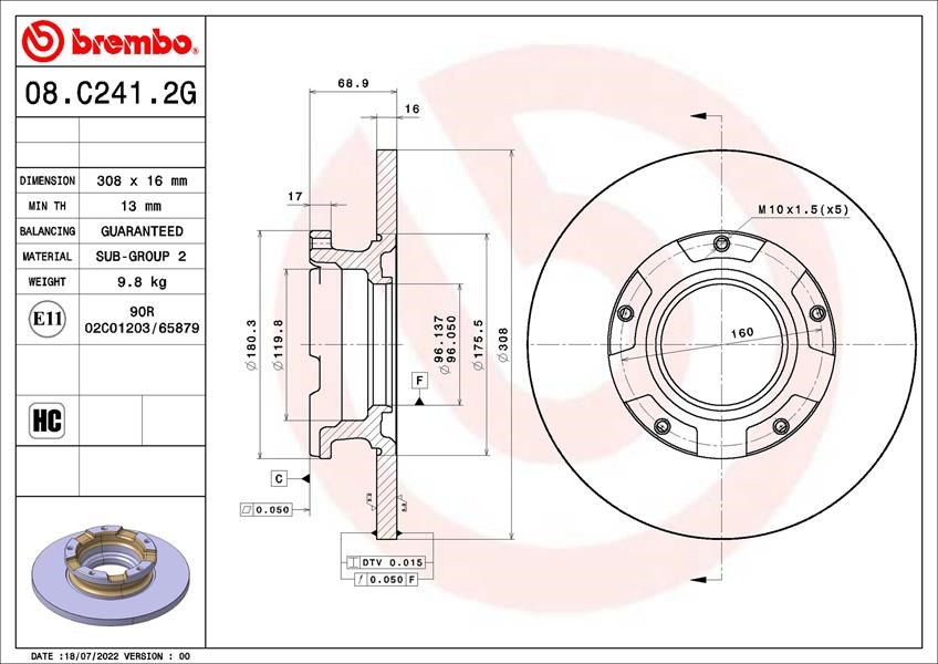 Ford Tourneo Custom Transit Custom Arka Balata Diskli Takım BREMBO