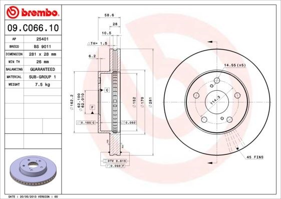 Toyota Ön Fren Diski Standart BREMBO