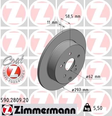 Toyota Verso Arka Fren Diski Dolu Tip 297mm ZIMMERMANN