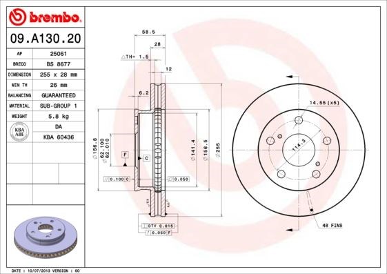 Toyota Ön Fren Diski Standart BREMBO