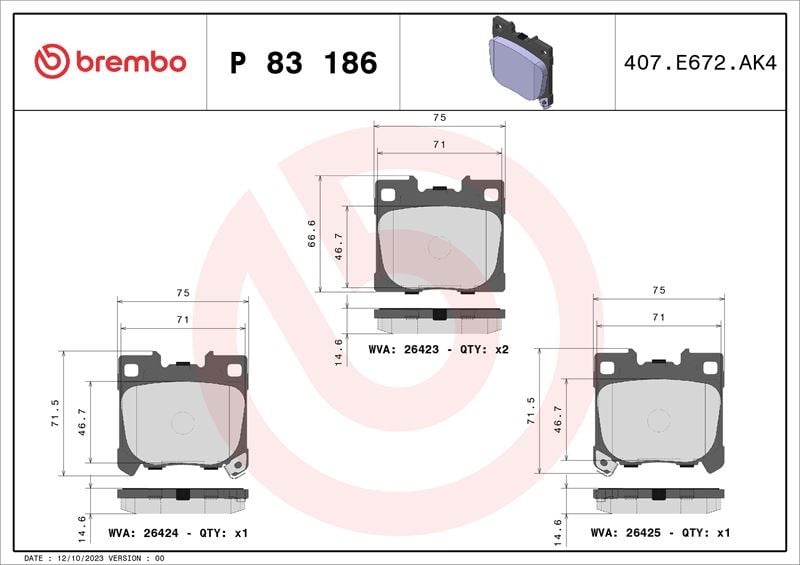 Toyota Yaris Fren Balata Takımı BREMBO