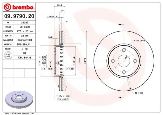 Toyota Ön Fren Diski Standart BREMBO