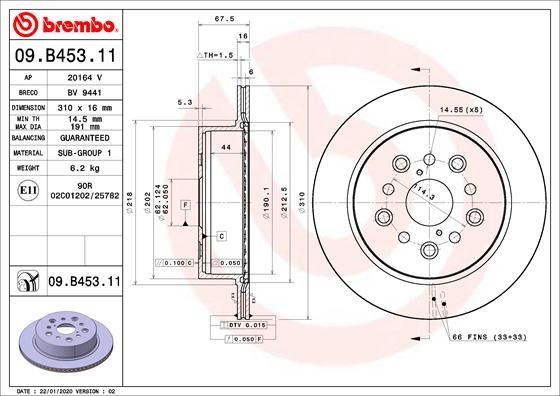 Toyota Arka Fren Diski [UV Kaplamalı] BREMBO