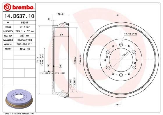 Toyota Hilux Vigo Arka Fren Kampanası 295 mm BREMBO