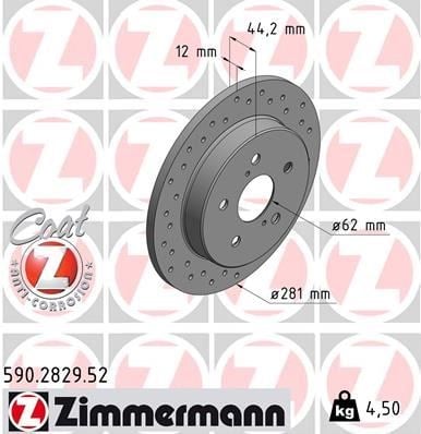Toyota Corolla Cross C-HR Yaris Cross Arka Fren Diski Dolu Tip Delikli 281mm ZIMMERMANN